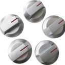Upgraded OEM DG94-04167 (pack of 5) Gas Stove Knobs for Samsung Stoves/Ovens, DG94-04167M for Samsung Gas Stove Knobs,Fit for NX60A6111SS, NX60A6511SS/AA-01, NX60A6511SG/AA, NX60A6311SG/AA-00 (Silver)