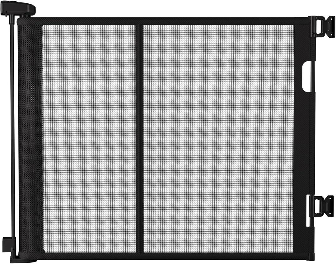 100 inches Retractable Baby Gate, 34 inches Tall Extra Wide Mesh Safety Gate for Open Floor Plans, Wide Doorways, Baby and Pet Barrier for Indoor Outdoor Use, Black