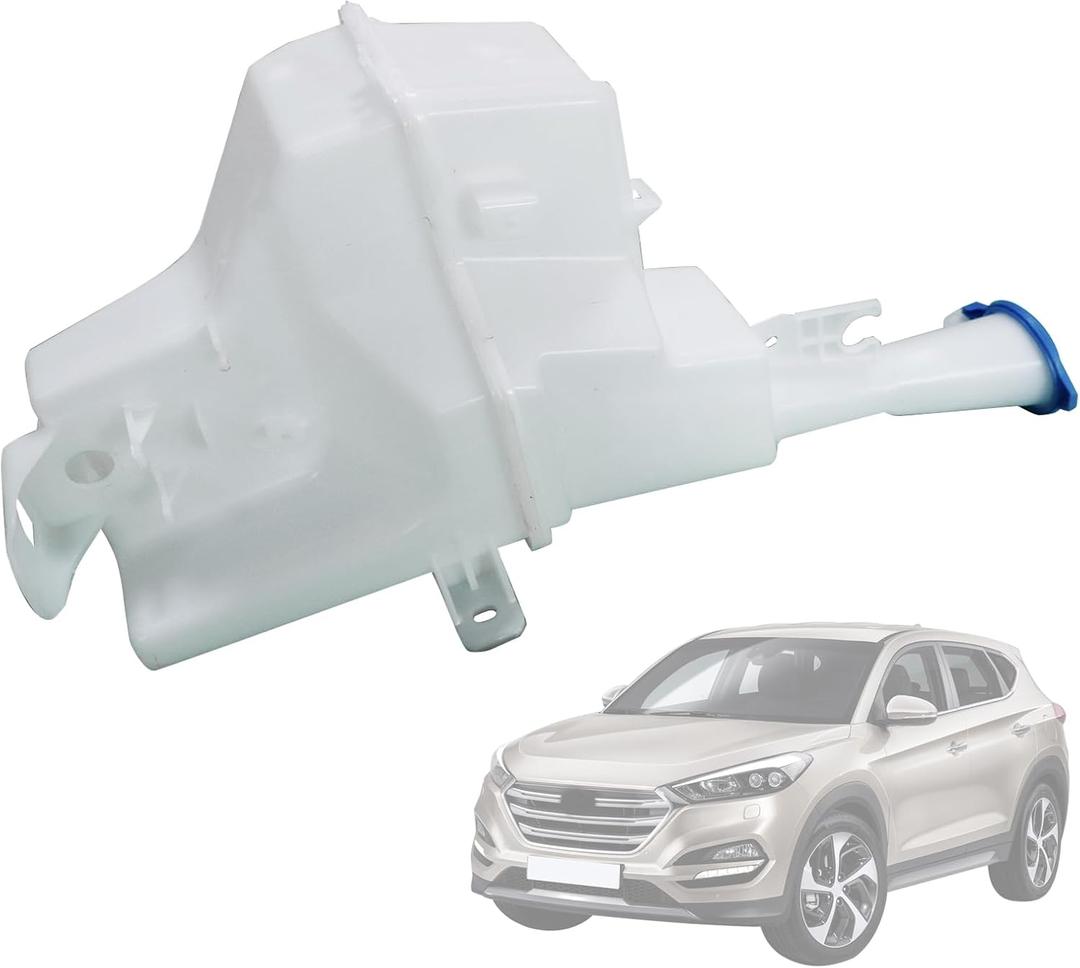SecosAutoparts Windshield Washer Reservoir Tank W/Cap, Compatible with Hyundai Tucson 2016-2021# 98620-D3100 98620-D3000, Without Sensor NO Pump