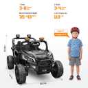 Firstness 24V Electric Remote Control Ride on Cars for Kids Ages 3-8, Black, 46.9 inches x 30.7 inches x 29.9 inches
