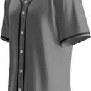 Baseball Jersey for Men,Blank Baseball Jerseys Shirts Short Sleeve Hip Hop Sports Casual Button-Down Uniforms (Gray, M)