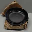 S&Q'S CERAMICS Large Pasta Bowls, 65 ounce Large Salad Bowls Set of 4, 10'' Ceramic Wide Shallow Bowl Plates, Large Serving Bowls for Fruit, Party Entertaining, Microwave Safe(Black and Grey)