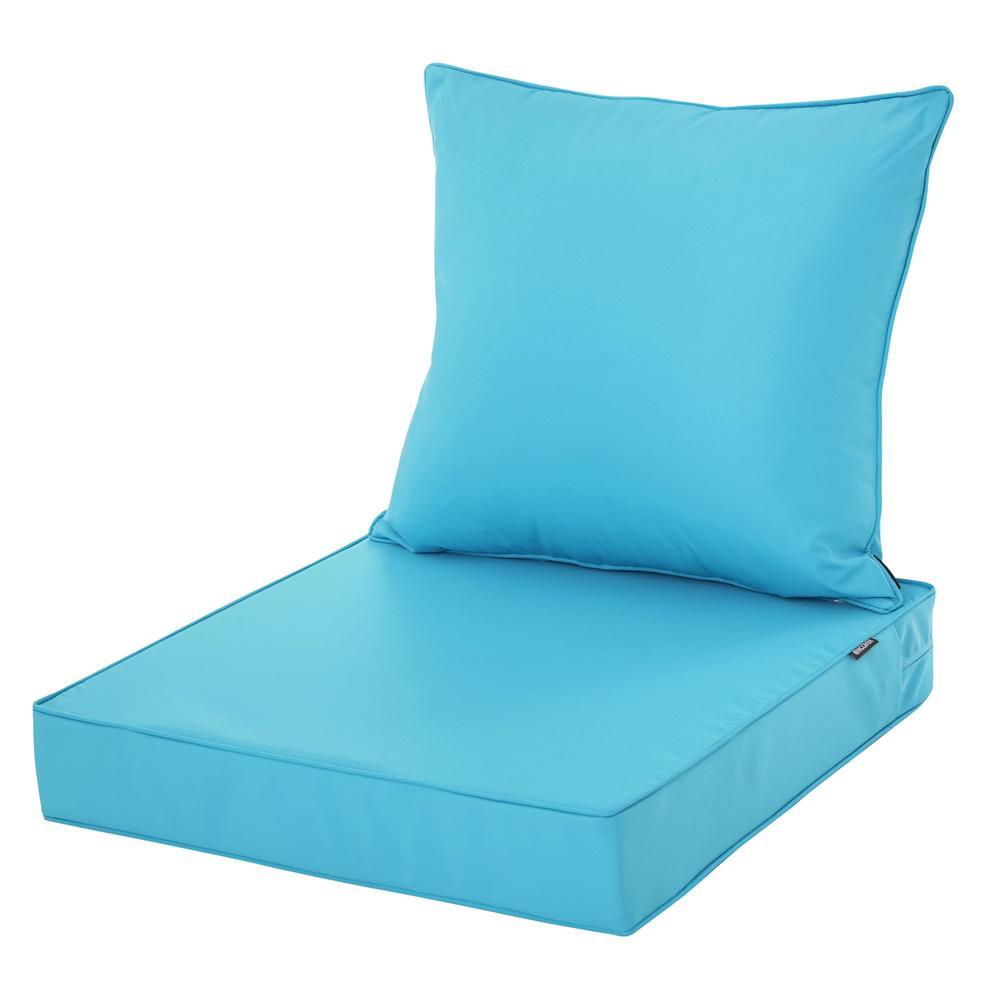 Comcaver Patio Cushions For Outdoor Furniture Fade And Weather Resistant Deep Seat And Backrest Cushion Set For Chair Sofa Couch