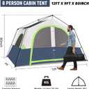 HIKERGARDEN 8 Person Tent for Camping Family Outdoor Cabin Tent, Dark Blue
