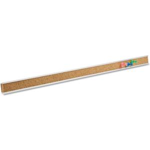 Quartet Bulletin Bar Pin Strip Cork Board 48" x 1", For Classroom, Office, Cubicle, Aluminum Frame (Z2006)