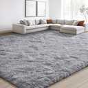 EVOIONOS 8x10 Washable Large Area Rug for Living Room, Fluffy Shag Rug for Bedroom, Ultra Soft Plush Non Slip Carpet for Indoor Floor Bedside Nursery Kids Girls Room Dorm, Home Decor Aesthetic, Grey