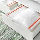 Under Bed Storage Case, Foldable Organizer Box, White with Orange Zipper, 21.75 x 19.25 x 7.5 Inches, for Clothes, Bedding and Seasonal Storage