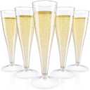 JOLLY CHEF 45 Pack Plastic Champagne Flutes Disposable 4.5 oz Clear Plastic Champagne Glasses Suitable for Wedding, Thanksgiving Day, Christmas