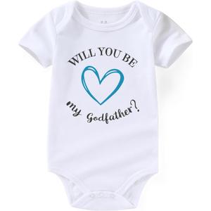 Will You Be My Godmother Godfather Proposal Newborn Baby Clothes Godparents Infant Boy outfits (0-3 months)