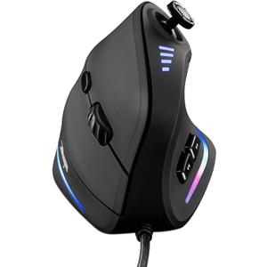 TRELC Gaming Mouse with 5 D Rocker, Ergonomic Mouse with 10000 DPI/11 Programmable Buttons, Vertical Gaming Mice Wired for PC/Laptop/E-Sports/Gamer (Black)