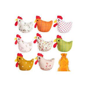 ZEBNYYA 8PCS Chicken Bean Bags Toss for Kids, Nylon Cornhole Bean Bags for Tossing with 1 Carry Bag, Hen Bean Bags for Cornhole Toss Game Set, Party Favor, Carnival Game, Outdoor Toys Supplies