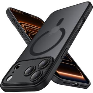 Designed for iPhone 17 Pro Max Case, Compatible with MagSafe, [Camera Protection] [15FT Military Drop Protection] Shockproof Translucent Matte Anti-Slip Phone Case, 6.9", Black