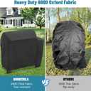 Cover for Weber Searwood XL 600 Wood Pellet Grill, Heavy Duty Smoker Grill Cover Waterproof Weather Resistant Outdoor