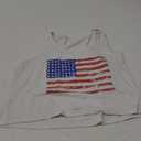 American Flag Crop Tank Tops Women USA Flag Stars Stripes Graphic Tee 4th of July Patriotic Tshirt Girls Crop Tops (Large, White4)