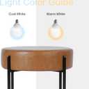 HomePop Modern Round Ottoman, Home Dcor,Upholstered Round Velvet Foot Rest Ottoman - Carmel Faux Leather Small