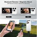 Henrety Wireless Vlog Selfie Monitor Screen for iPhone & Android, Bluetooth Remote, 180 Flip, Magnetic Stand, Wide Screen Mode, Rear Camera Live View for TikTok & YouTube (Pink)