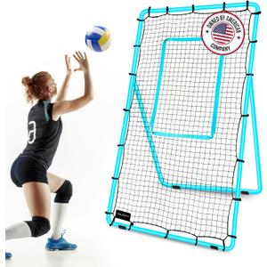 VELOCITY Adjustable Volleyball Rebounder Net, 7x4 ft, Training Equipment with Angle Customization, Durable & Portable with Travel Bag, Improve Volleying, Bumping, Spiking Skills