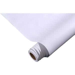 Self Adhesive Solid Color Matte Textured Vinyl Paper Peel Stick Waterproof Shelf Drawer Liner Cabinet Sticker 15.8inch by 98inch (White)