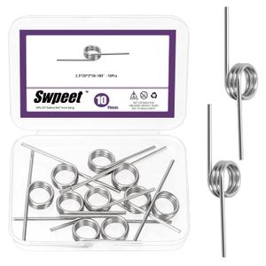Swpeet 10Pcs 180 Degree Stainless Steel Torsional Springs 2.5mm Wire Diameter 20mm Outside Diameter, 50mm Tiny Torsional Spring Mechanical Small Torsion Spring for Home Repair Woodworking DIY Project