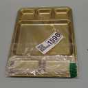 Cabilock Stainless Steel Divided Plates Dish, 6 Section Food Serving Platter, Household Rectangular Veggie Fruit Tray for Breakfast Dinner Snack Dessert, Golden