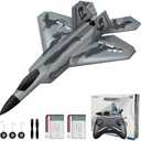HAWK'S WORK 2 CH RC Airplane, F-22 Plane Ready to Fly, 2.4GHz Remote Control, Easy to Fly RC Glider for Kids & Beginners