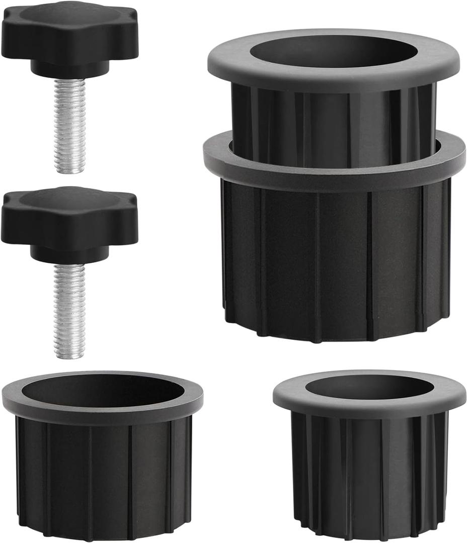 6 Pcs Umbrella Base Stand Replacement Parts, Patio Umbrella Base Stand Hole Ring Plug Cover, Older Heavy Umbrella Base Stand Replacement Parts with M8 Threaded Knobs for Different Sizes Umbrella Pole