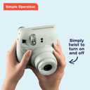 Fujifilm Instax Mini 12 Instant Film Camera, Clay White, Compact 
