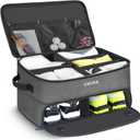 YOREPEK 2 Layer Golf Trunk Organizer, Golf Gifts for Men with Separate Ventilated Compartment for 2 Pair Shoes, Waterproof Car Trunk Locker for Balls, Tees, Clothes, Gloves, Accessories, Golfer Gifts (Large-Grey)