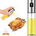 Olive Oil Sprayer for Cooking Oil Spritzer Mister for Air Fryer Canola Vinegar Vegetable Oil Portable Mini Bottle Kitchen Gadgets for BBQ/Pan/Salads/Baking (1 Silver Pack)