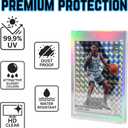 5CT Magnetic Card Holders - 35pt One Touch Card Holder | U-V Protection Hard Plastic Case for Trading Cards | Baseball Card Holders - Glossy, HD Clear, Diamond Egde Gold Magnet - JET BLACK