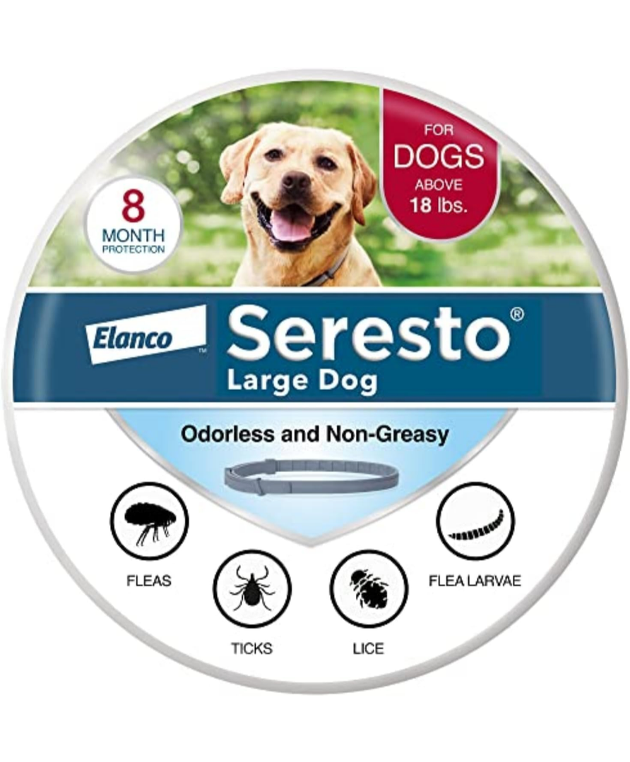Seresto Large Dog Vet-Recommended Flea & Tick Treatment & Prevention Collar for Dogs Over 18 lbs. | 8 Months Protection