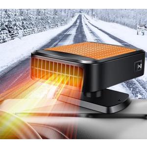 Portable Car Heaters for Vehicle,12V Car Heater that Plugs into Cigarette Lighter,200W Fast Heating Car Defroster Defogger 360° Rotatable 2 in 1 Heating & Cooling (Orange)