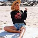 JINTING Christmas Sweatshirt for Women Holly Dolly Christmas Pullover Sweatshirts Xmas Graphic Long Sleeve Tops (Black, XL)