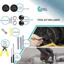 Pallet Jack/Truck FULL SET BLACK with Back Axle, Steering Wheels 7"x 2" Pair, Front Load Roller 3" x 3.75" Pair with Bearings ID 20mm Poly Tread Black With Entry Exit Roller and Protective Caps