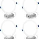 Meconard 4 Pack 8 Inch 5CCT LED Recessed Ceiling Light with Junction Box, 2700K/3000K/3500K/4000K/5000K Selectable Ultra-Thin Lighting, Dimmable 18W=125W, 1500LM, IC Rated Can-Killer Downlights, ETL