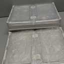 Kmiectse Clear Storage Bin with Lid 3 Pack Stackable & Sturdy Plastic Multifunctional Folding Storage Bins for Bedroom, Living Room, Study, Room, 23 QT Folding Box with Magnetic Door (White)