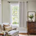 jinchan Stone White Curtain 63 Inch Length Light Filtering Curtain for Bedroom Living Room Drape 1 Panel Texture Grommet Top Window Treatment 72 Inches Wide by 63 Inches Long