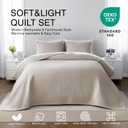 Max Oversized California King Quilt Set 112"x106"Soft Washed Lightweight Bedspread,Multi-Lock Quilting,Minimalist Nordic Bedding, Spring & Summer Quilt Set (1 Quilt + 2 Pillow Shams), Oatmeal
