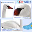 Geetery 2 Pcs Swan Decoy Pond Floating Decoration Plastic Lifelike Goose Floating Decoys Garden Pond Decoration for Fields Float on the Water Pool Garden Accessories, White