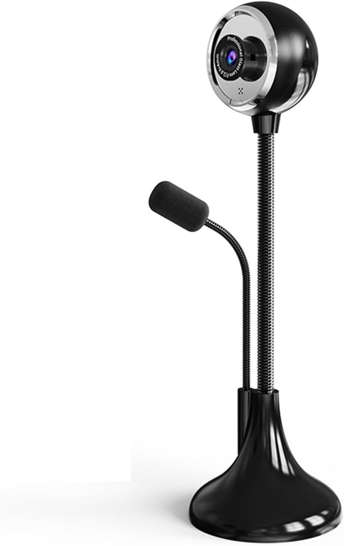 USB Desktop Stand-Up Camera, 1080P(2K) 30hz HD Streaming Webcam with Mic, 360 Rotation Portable Camera with Wide Angle Lens Suitable for Conference/Call/Web Class/Live Streaming (Black)