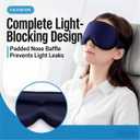 3D Cooling Gel 6oz Weighted Eye Mask for Sleeping & Screen Fatigue Relief, Ice Cold Compress Sleep Mask for Migraines, Headaches & Eye Strain, 100% Blocking Contour Eye Mask for Better Rest, Blue