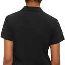 Women's Polo Shirt Quick Dry 4 Button Moisture Casual Work Short Sleeve Collared Golf Shirt-Wicking Performance (Black, M)