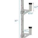 Aluminum Side Mount Trailer Ladder Rack, Lightweight Rustproof Adjustable Ladder Rack for Open and Enclosed Trailer Exterior Side Wall, 300 LBS Capacity - Carry 2 Ladder