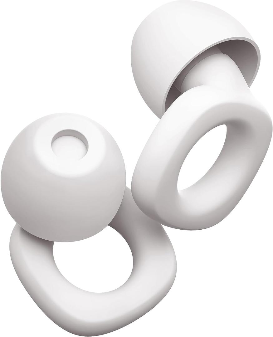 Audree Soft Ear Plugs for Noise Reduction, Reusable Flexible Earplugs for Sleep, Travelling, Focus, Study & Noise Sensitivity, 28dB Noise Cancelling, 8 Silicone Ear Tips in XS/S/M/L, White