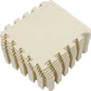 18 Tiles Interlocking Puzzle Foam Baby Play Mat with Straight Edges for Playing - EVA Babies Crawling Mat | Rubber Floor Work Out Mats for Home Gym, Beige