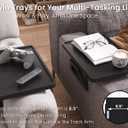 2 Pack Couch Arm Tray,Bamboo Folding Sofa Tray,Sofa Armrest Trays Clip-On Couch Desk for Drinks,Snacks,Phone,Remote ControlBlack