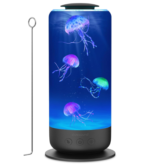 Jellyfish Lamp - 7 Color Changing LED Tank Aquarium Light, Mood Lamp for Home Office Bedroom Decor, 2 Lighting Modes for Relax/Sleep, Gift for Kids Teens Adults 