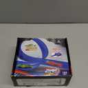 15 Ft Flexible Race Car Track for Kids, Double-Sided Racetrack for 1:64 Diecast Cars Toys, Rolls Up Portable Race Tracks with 4 Car & Suction Cups, Birthday Gifts for Boys Girls Ages 3-5 5-7, Blue