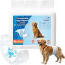Dog Diapers Male, Bwaliffury Male Dog Wrap 60 Count, Ultra Absorbent Doggie Diapers, Rapid-Dry Leak Proof Puppy Diapers, Dog Belly Bands for Male Dogs in Heat, Excitable Urination, Incontinence (XL)
