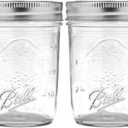 Ball Regular Mouth Mason Jars with Lids & Bands, Half Pint, 8-oz (2-Pack)